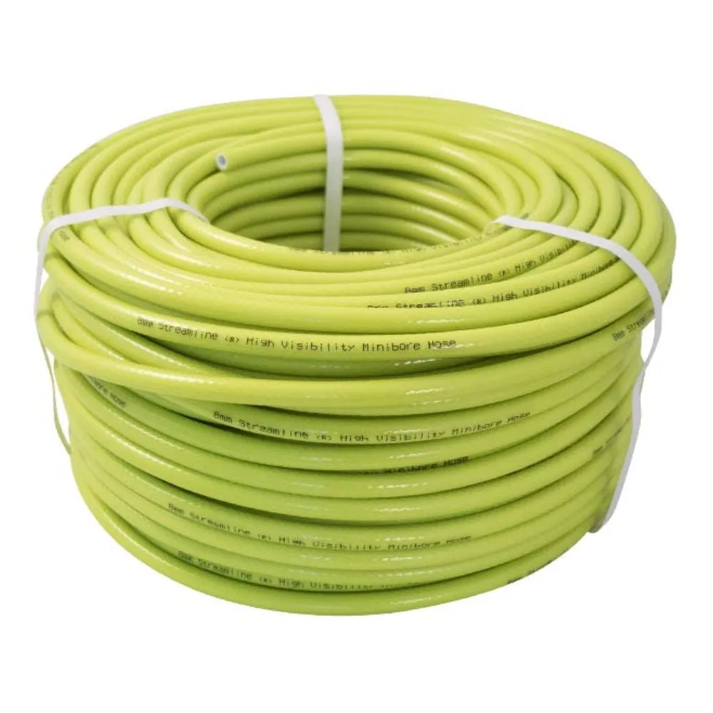 Streamline High Visibility Minibore Hose | 8 MM | 100 Meters