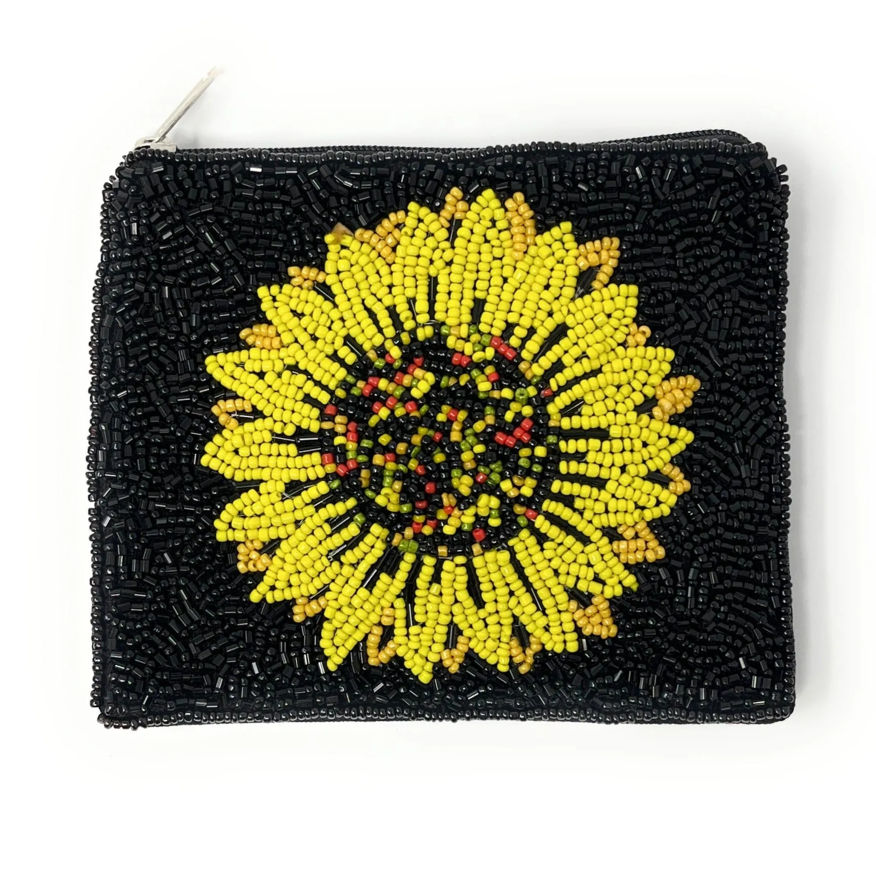 Sunflower Beaded Coin Purse