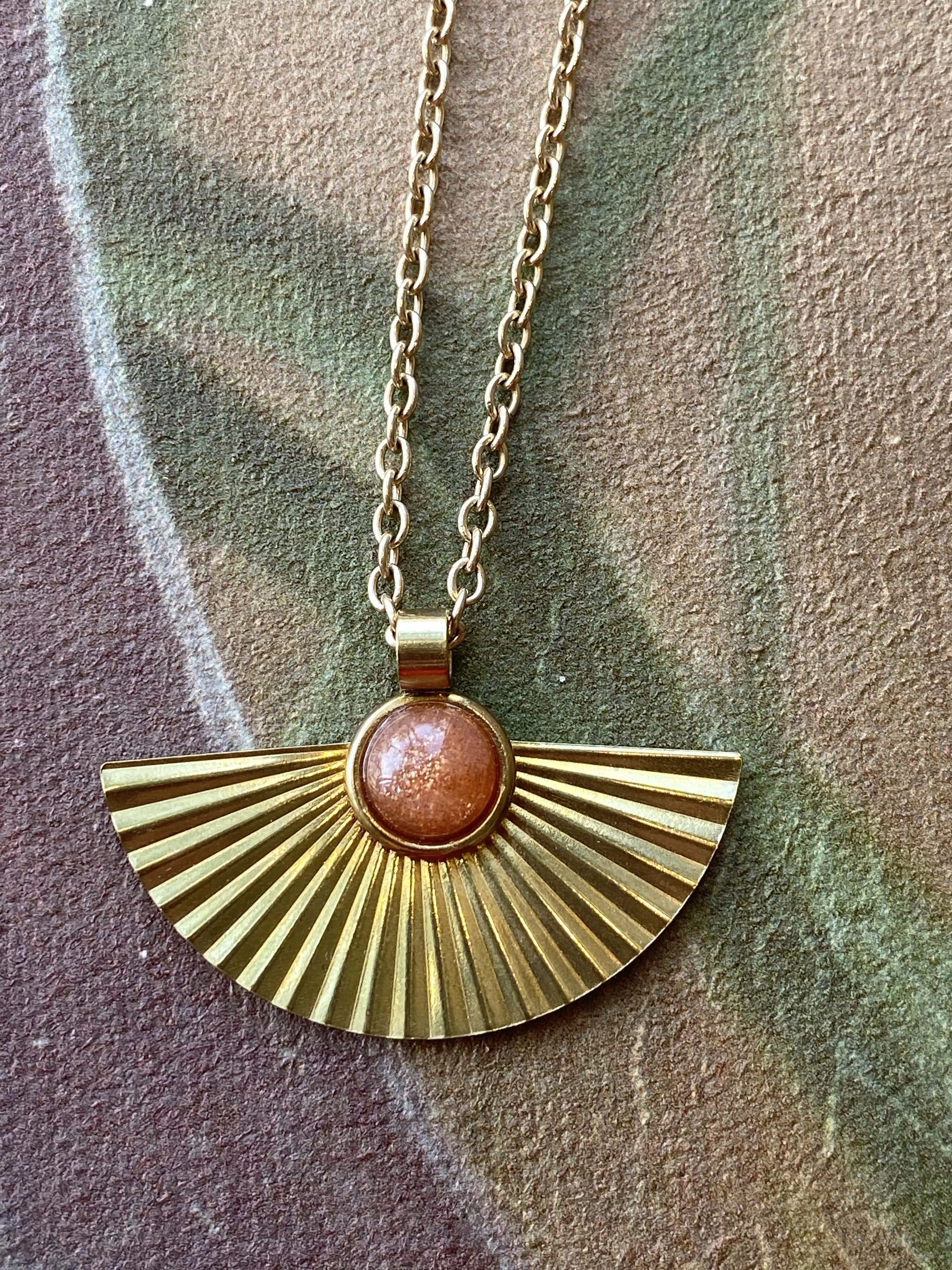 Sunstone Pleat Necklace