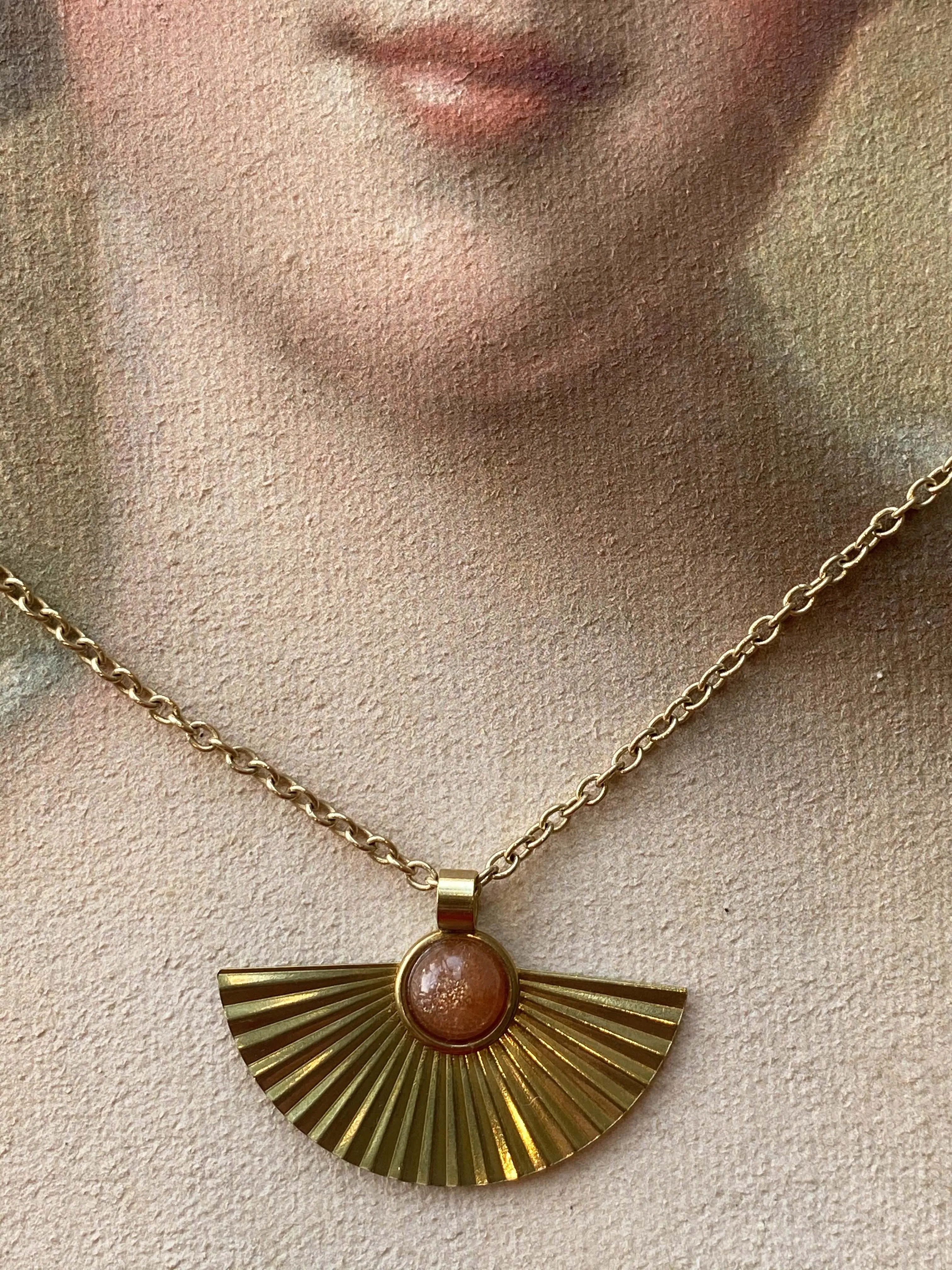 Sunstone Pleat Necklace