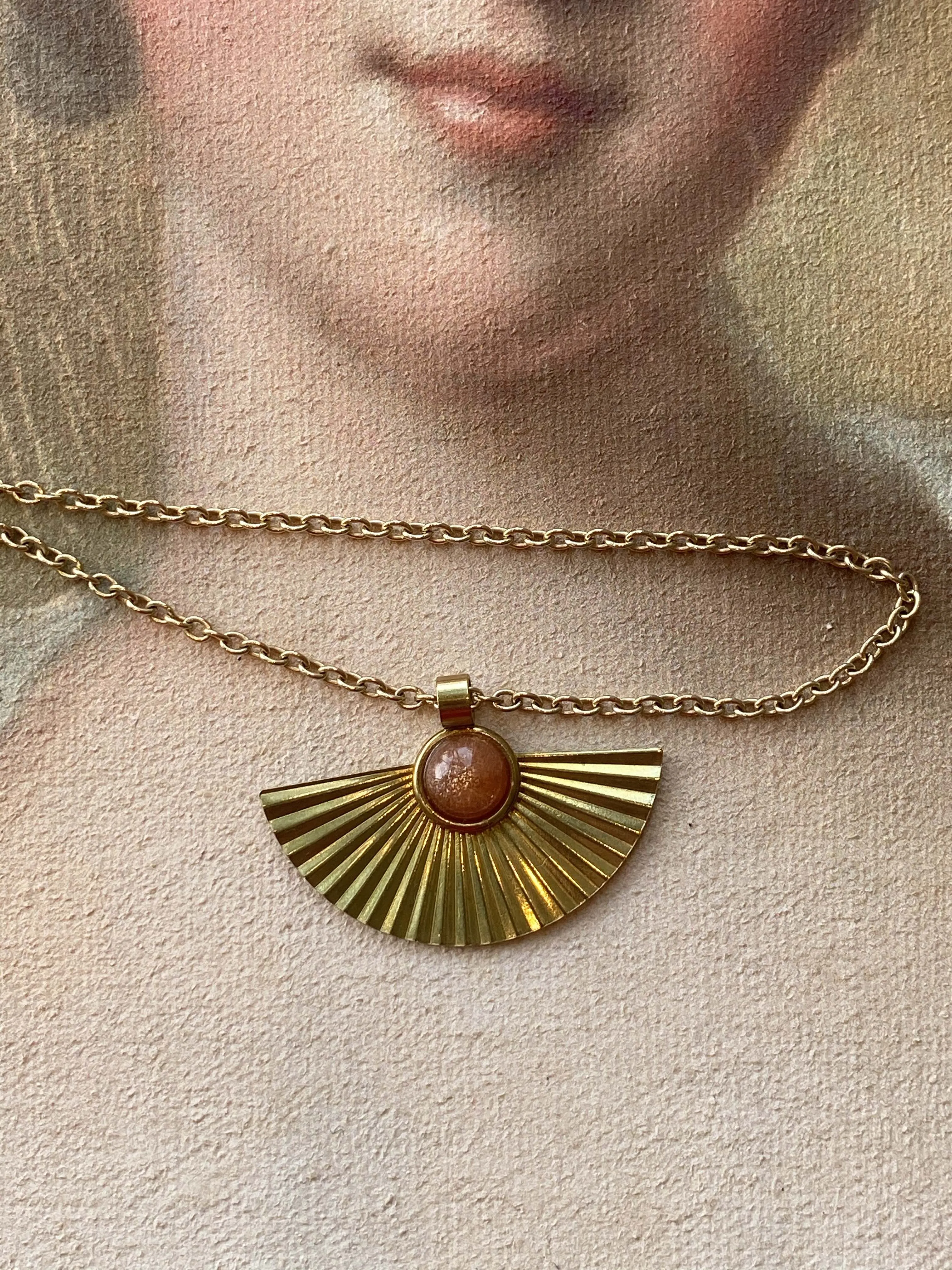 Sunstone Pleat Necklace