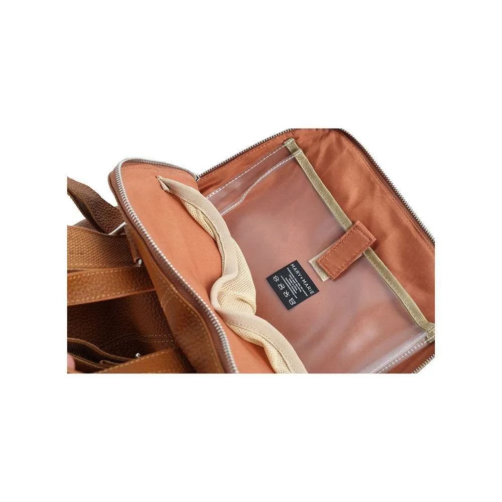 There's Something About Mary Shoulder/Backpack Bag TAN LEATHER by Mary and Marie