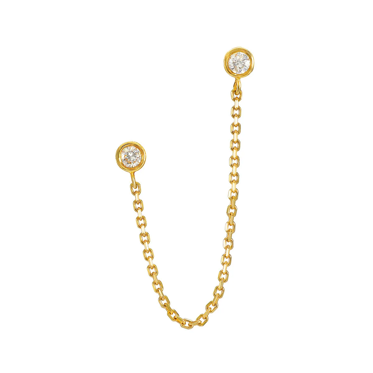 United by Light 14kt Gold Diamond Chain Earring 