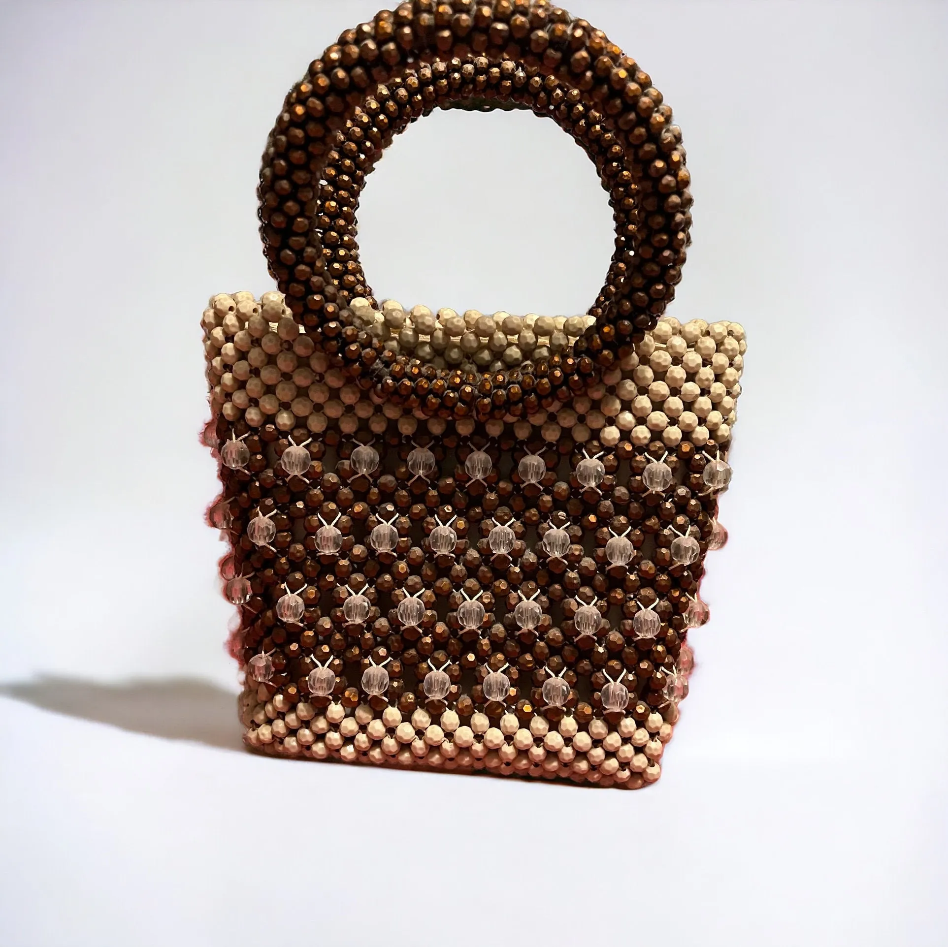 Vintage 60’s bead handle purse bag