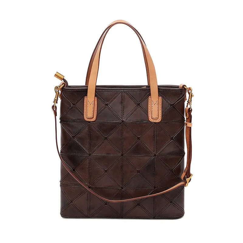 Vintage Multifunctional Cowhide Ladies Tote Bag | Shoulder Bag