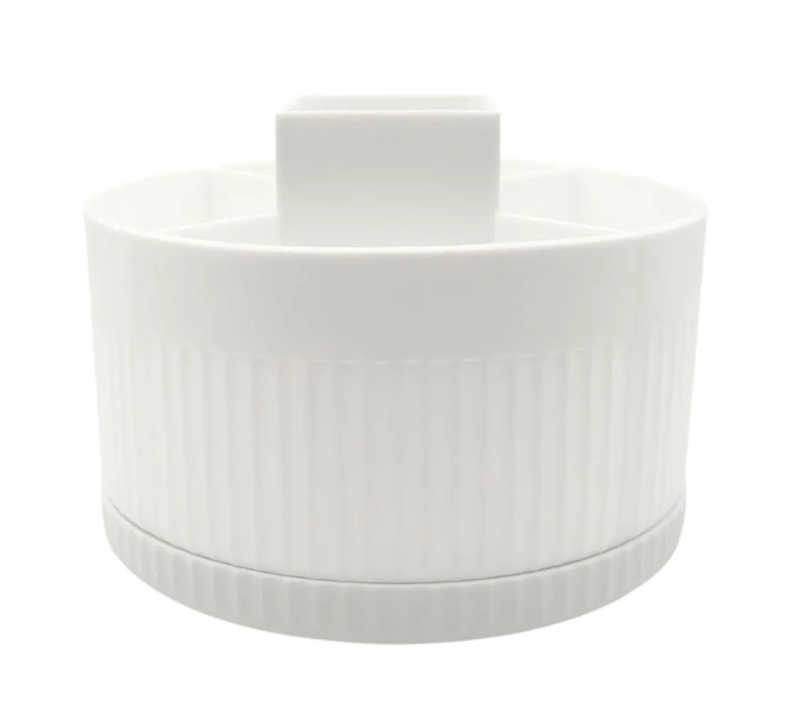 White Plastic Rotating Organizer Round (5 compartments)