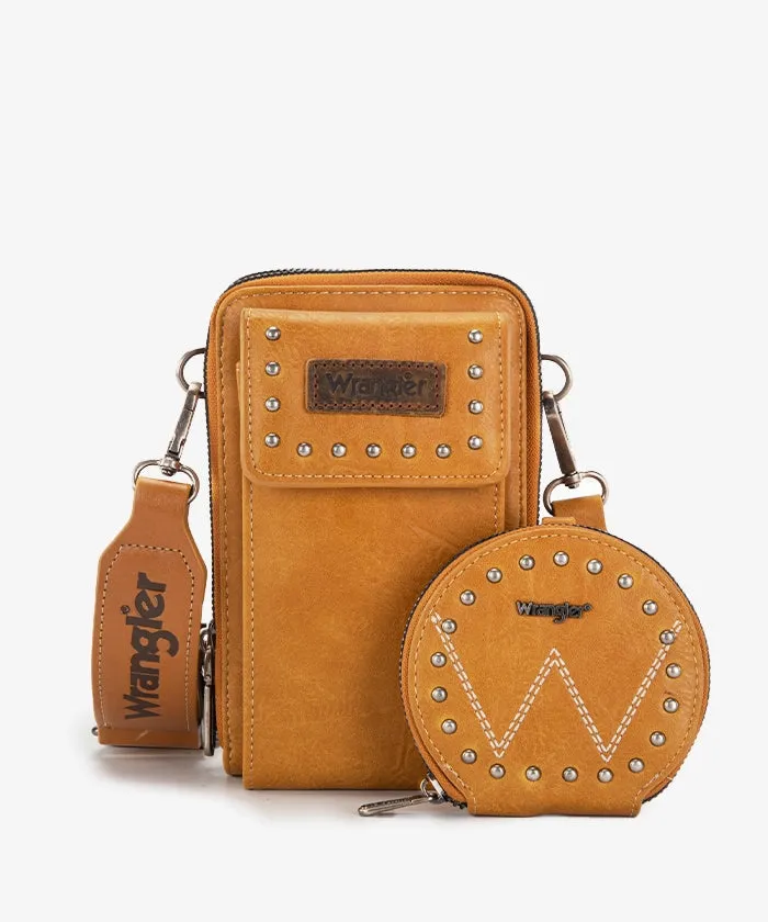 Wrangler Studded Cell Phone Crossbody Coin Purse