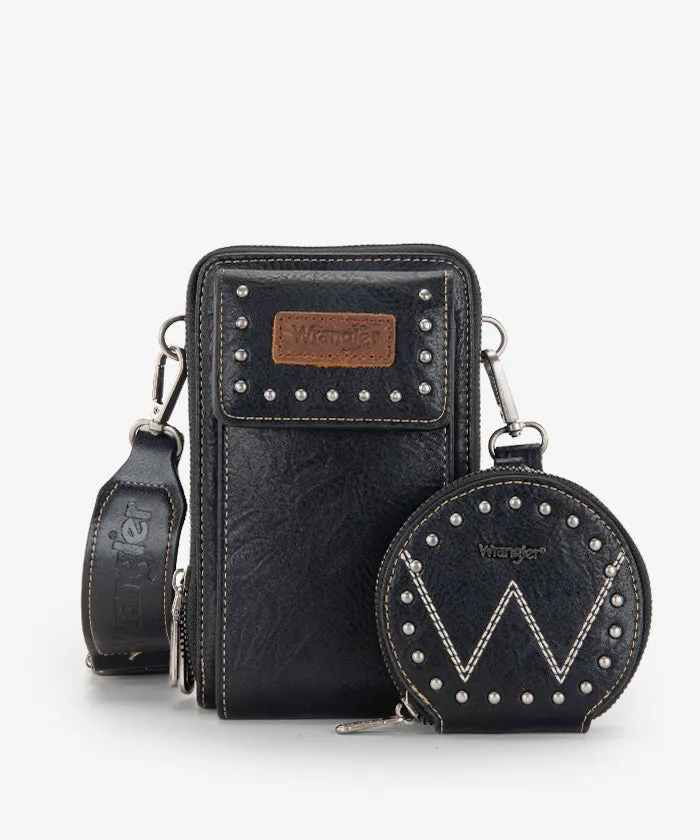 Wrangler Studded Cell Phone Crossbody Coin Purse