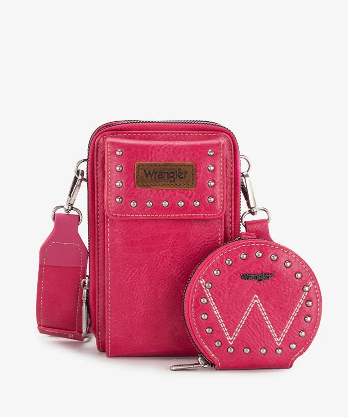 Wrangler Studded Cell Phone Crossbody Coin Purse