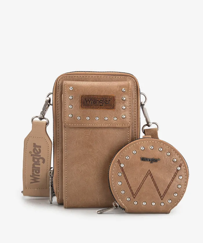 Wrangler Studded Cell Phone Crossbody Coin Purse