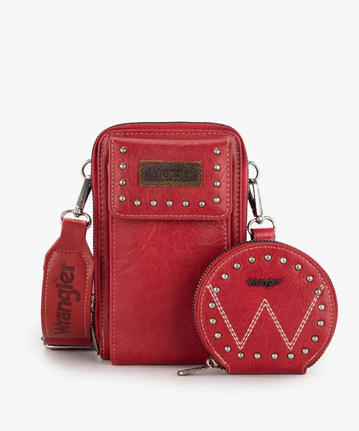 Wrangler Studded Cell Phone Crossbody Coin Purse