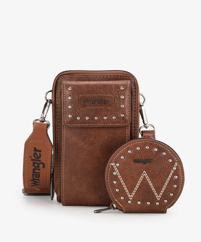 Wrangler Studded Cell Phone Crossbody Coin Purse