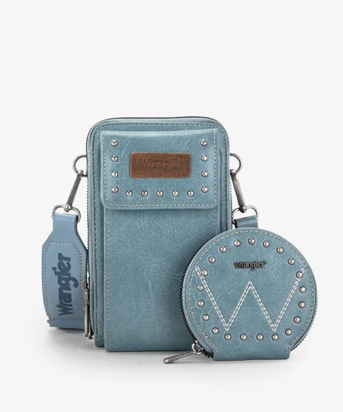 Wrangler Studded Cell Phone Crossbody Coin Purse