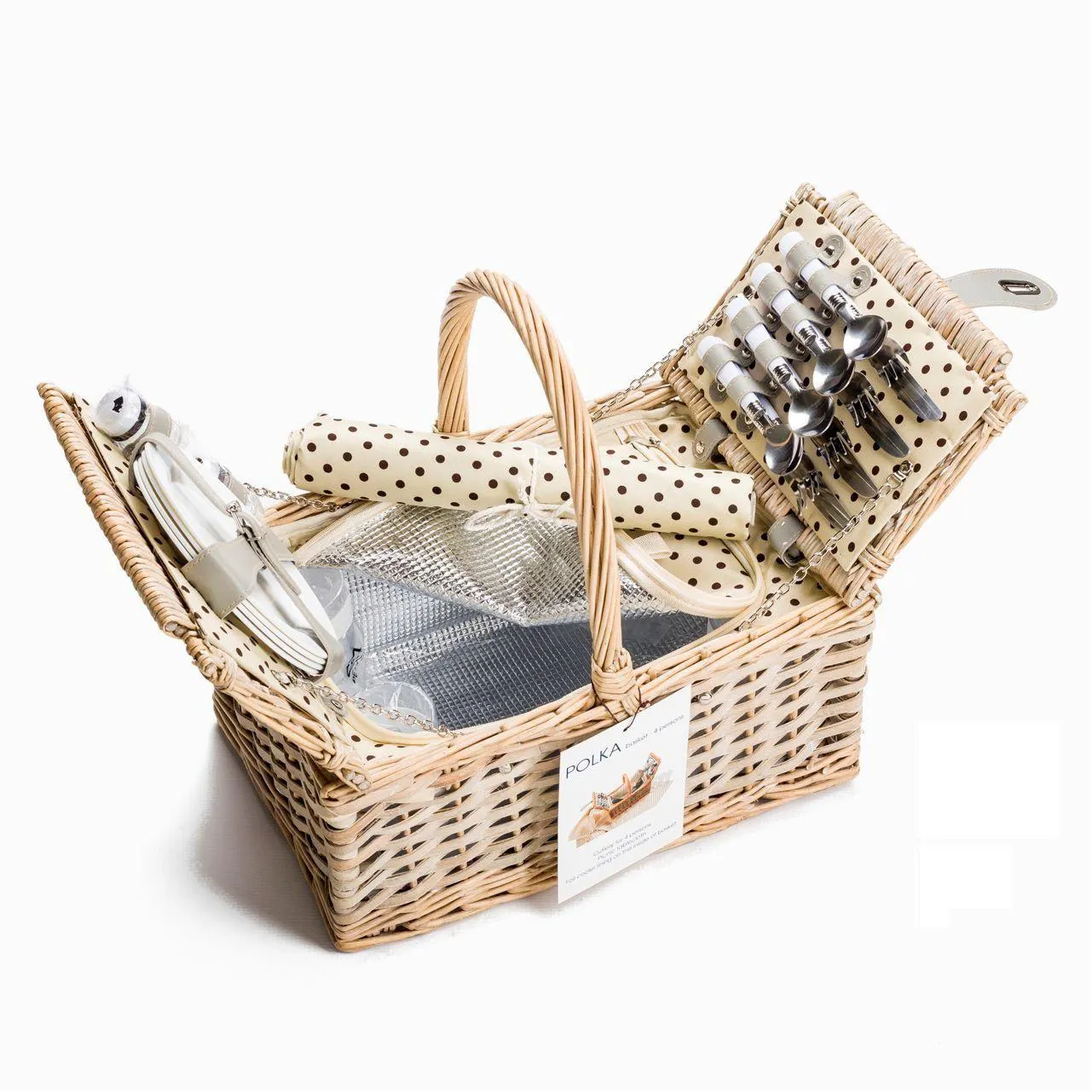 Yuppie Gift Baskets Polka Picnic Basket (4 Persons)